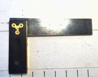 Vintage 6 " Stanley Brass & Rosewood Try Square Sweetheart Era
