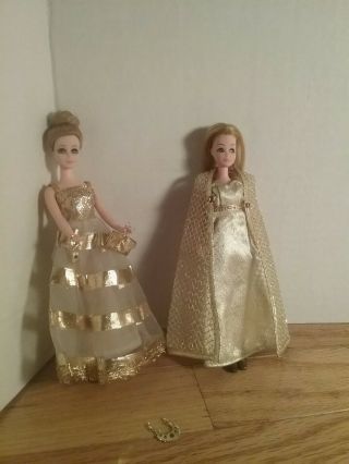 Vintage Topper Dawn Doll Denise In Golden Go Round And Dawn In All That Glitters