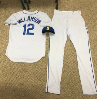 Mac Williamson Seattle Mariners Game Worn Full Uniform Jersey Pant Hat Tbtc