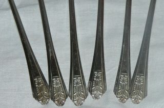 Set 6 Vintage Royal Saxony Silverplate Long Iced Tea Spoons 2