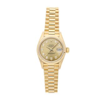 Rolex Datejust Auto 26mm Yellow Gold Diamonds Ladies Bracelet Watch 69178