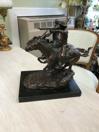 Antique Frederic Remington Signed Bronze Sculpture