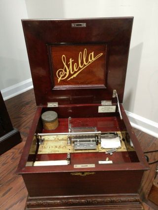 Antique Stella Mahogany Music Box 1890 