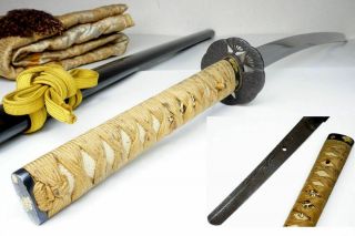 Horimono Carving In Tang: Antique Japanese Katana Sword Samurai Nihonto,  87.  8cm