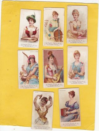 W.  Duke Scarce Part Set 8/50.  Musical Instruments.  Cat £200.  00.  Issued1888.