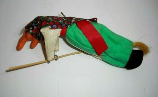 Vtg Norwegian Good Luck Kitchen Witch Christmas Colors Hanging with Broom 10 