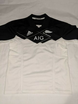 Adidas All Blacks Aig Black Short Sleeve Shirt Zealand Rugby