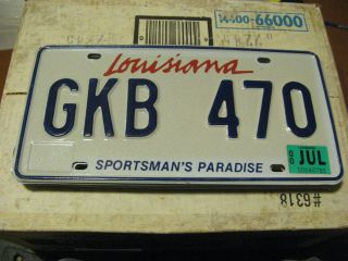 2000 00 Louisiana La License Plate Sportsman 