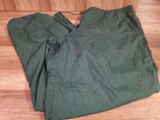 Vintage Nike - Mens 2xl Xxl - Green Lined Nylon Wind Athletic Pants