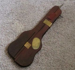 Vintage Truntrug Punch Needle In Shape Of Guitar Wood And Metal