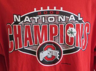 Mens Ohio State Buckeyes Football 2002 National Champions Long Sleeve Tshirt L