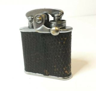 Vintage Colibri Kick - Start Pocket Lighter.  Chrome & Leather,  British Made