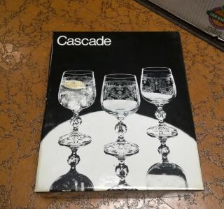 Vintage Cascade Fine Lead Crystal Champagne Flutes Glasses Box 6 Czechoslovakia