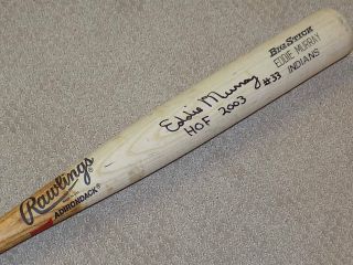 Eddie Murray Game Signed Bat Indians Orioles Hof Psa Dna Gu 8