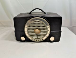 Vintage Zenith Tone Register Am Tube Radio Model K526,  Tabletop Bakelite Case