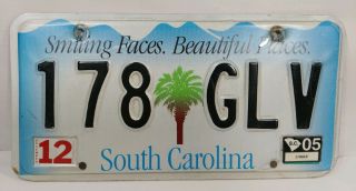 Vtg South Carolina State License Plate Tag Crafts,  Decor 2005 12 Sticker - 178 Glv
