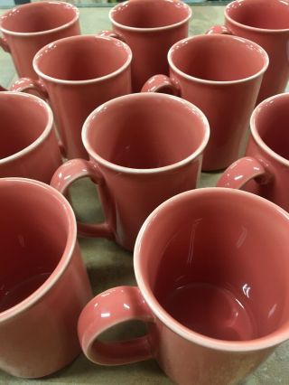 Vintage Corning Ware Pink Coral Salmon Mug Coffee Cups 8 Oz.  Set Of 10