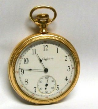Antique 1903 Elgin 16s 7 Jewel Gold Filled Pocket Watch,  Runs