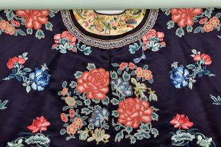 Chinese Qing Dynasty Silk Robe Embroidered with Forbidden Stitch 3