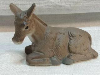 Heritage Nativity Porcelain Donkey Kurt S.  Adler - Hand Painted Vintage