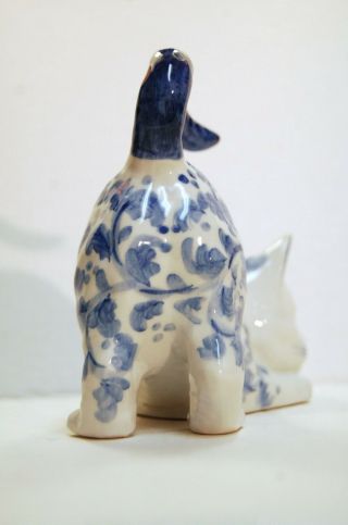 Vintage Blue and White Delft Style Japanese Ceramic Cat Bank 3