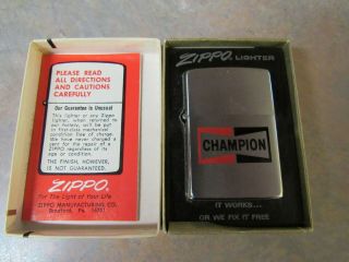 Vintage Champion Spark Plugs Zippo Lighter