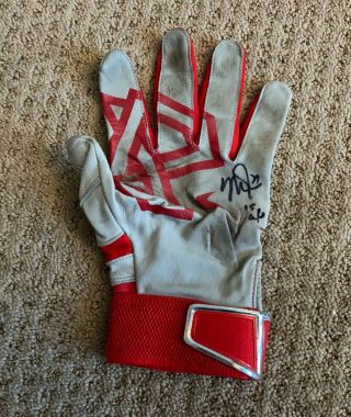 Mike Trout Game 2015 Batting Glove Single Game Worn Signed Auto Angels