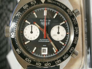 Rare Vintage Heuer Autavia Calibre 12 Chronograph Watch Ref.  1163 1969/70.  Lovely