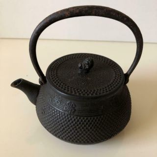 Tetsubin Teapot Tea Kattle Japanese Antique Iron Japan T539