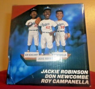 L.  A.  Dodgers 2013 Promo Sga Statue Jackie Robinson Don Newcombe Roy Campanella