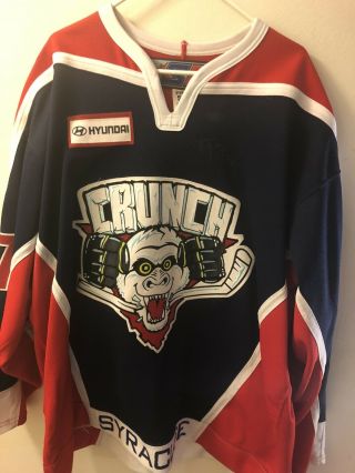 Tyler Sloan Syracuse Crunch Game Worn Signed Jersey