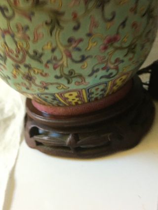 Vintage Antique Chinese Porcelain Jar Vase Table Lamp 3