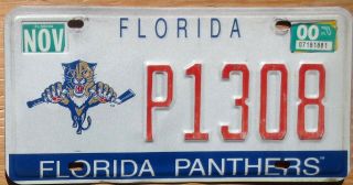 2000 Florida Specialty License Plate Number Tag Nhl Hockey Panthers - $2.  99 Start