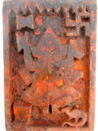 Antique Old Hand Craved Wood Hindu God Ganesha Tribal Art Worship Figure Statue