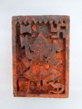 Antique Old Hand Craved Wood Hindu God Ganesha Tribal Art Worship Figure Statue 2