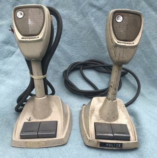 Two Vintage Motorola Desk Microphones Model Number Tmn6041a