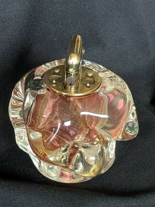 Unique Thorens Push Button Automatic Art Deco Glass Table Lighter