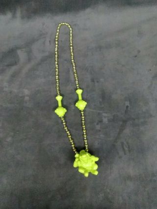 Vintage Mardi Gras Beads Necklace From Bourbon St.  Orleans Lime Green