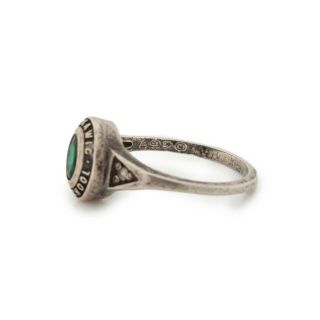 Antique Vintage Deco Mid Century Style Sterling Silver Tourmaline Class Ring 5.  5 3
