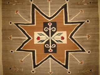 Rare Antique Pictorial Navajo Rug Natural Native American Blanket 75X47 3