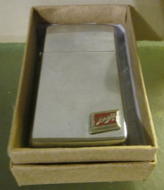 Vintage 1963 Schlitz Beer Slim Zippo Lighter