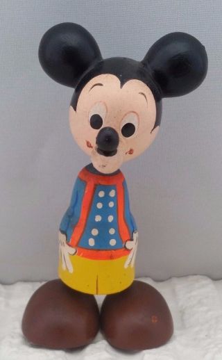 Vintage 1970 Disney Mickey Mouse Kokeshi Japanese Usaburo Wooden Doll