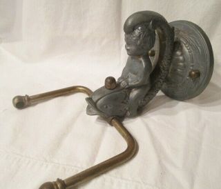 Vintage Boy On A Dolphin Figure Toilet Paper Holder