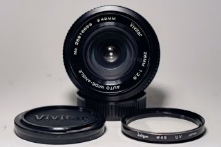 Vivitar 28mm F2.  8 Auto Wide - Angle M42 - Vintage Prime Camera Lens.