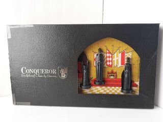 Vintage 1962 Conqueror Gothic Chess Set Sculpted Peter Ganine Medieval Complete