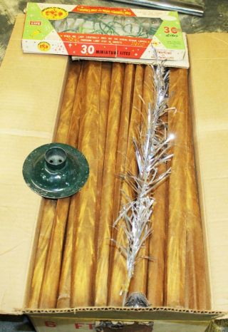 Vintage 6 Foot - Aluminum - Pompom Style - Christmas Tree - Box - No Pole