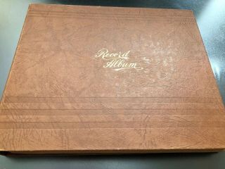 Vintage 45 Rpm 7 " Storage Album Book Holder 10 - Pocket Brown 1950 