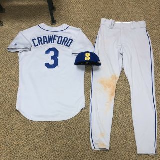 Jp Crawford Seattle Mariners Game Worn Full Uniform - Jersey Pants Hat Tbtc
