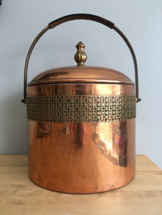 Vintage Bongusto Italy Copper And Brass Ice Bucket Wine Cooler Chill Drinks 2