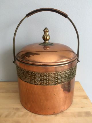 Vintage Bongusto Italy Copper And Brass Ice Bucket Wine Cooler Chill Drinks 3